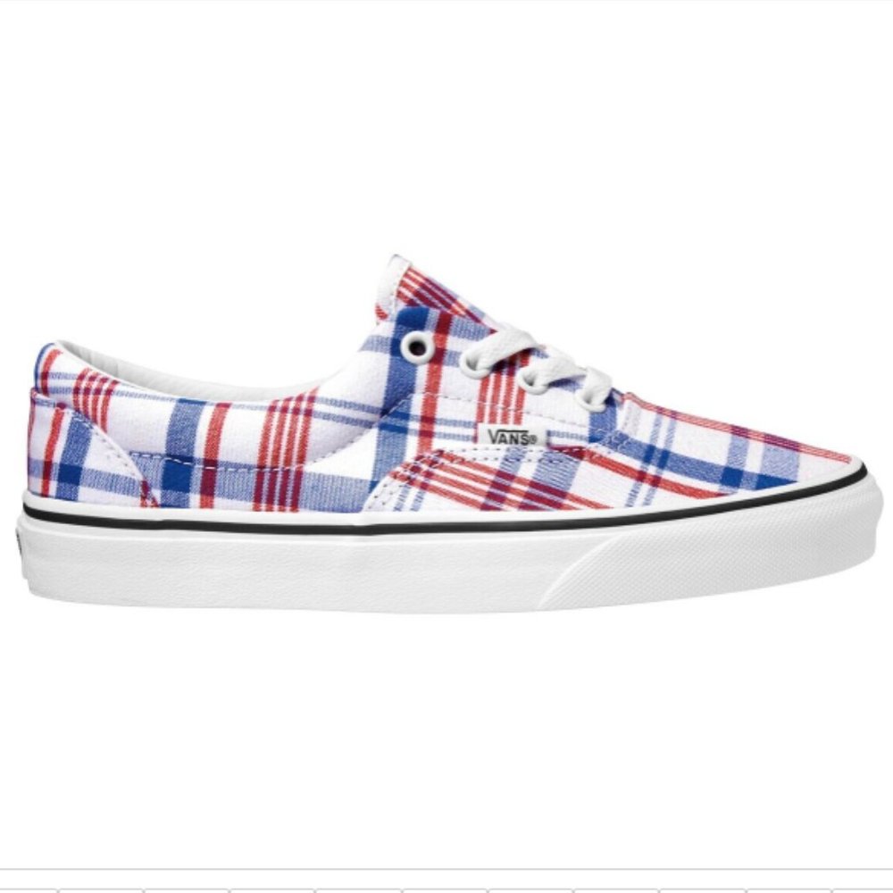 Vans Plaid Authentic Red White Blue Men's 4.5/Women's 6 NIB